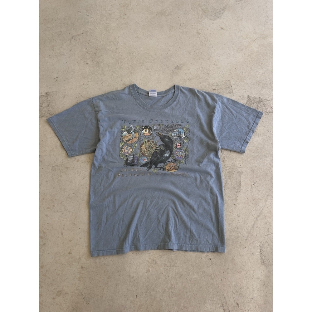Elvis Costello's Secret, Profane & Sugarcane Tour Shirt Size L Y2K 2008